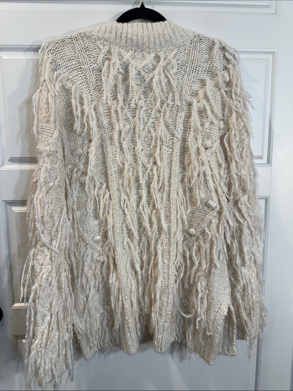 Anthropologie Fringed Pullover V-Veck Sweater Sz Small NWT - Picture 7 of 7